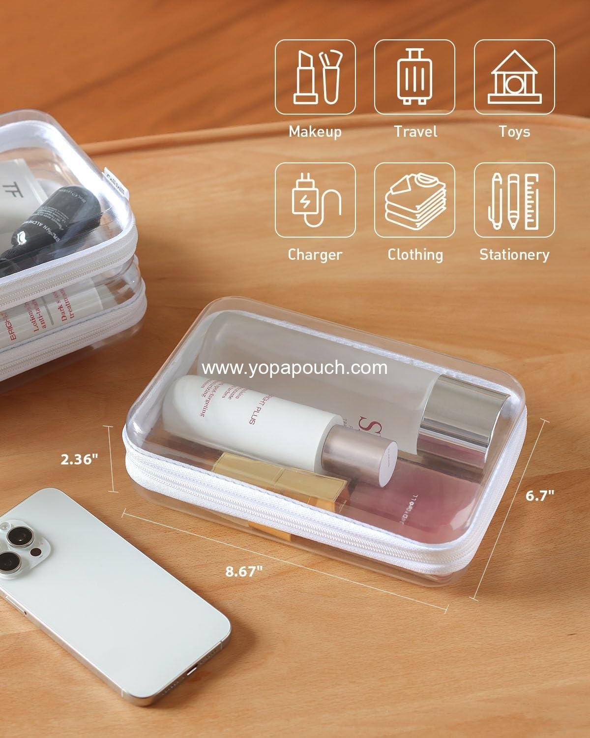 Wholesale 3PCS Clear Hard Shell Zipper Case Portable Cosmetic Bag, Diaper Bag Organizing Pouches, Kid's Toy Storage Organizer Bins, Hard Plastic Case for Halloween Thanksgiving Storage Bin Manufacturer