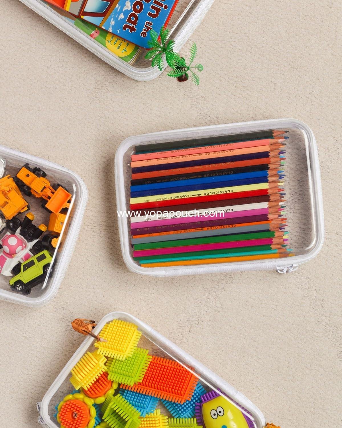 Wholesale 3PCS Clear Hard Shell Zipper Case Portable Cosmetic Bag, Diaper Bag Organizing Pouches, Kid's Toy Storage Organizer Bins, Hard Plastic Case for Halloween Thanksgiving Storage Bin Manufacturer