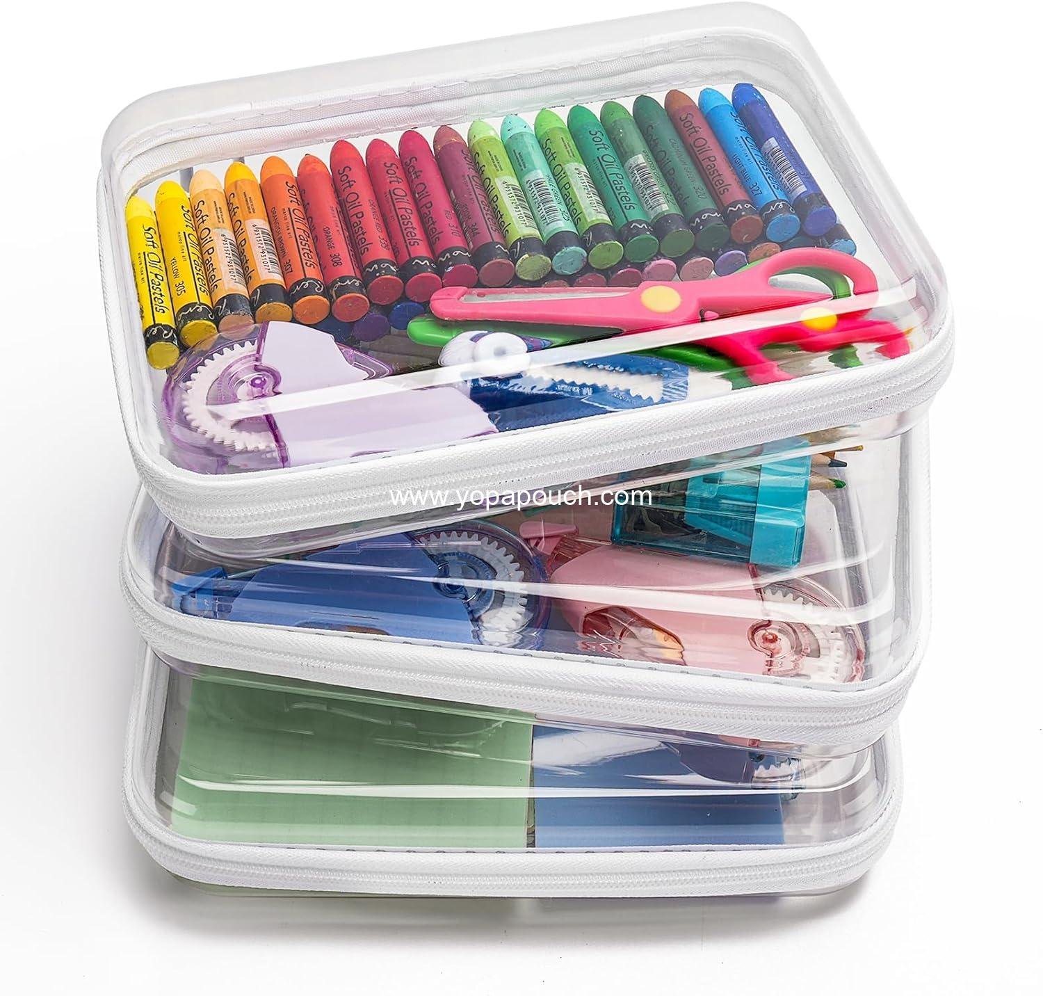 Wholesale 3PCS Clear Hard Shell Zipper Case Portable Cosmetic Bag, Diaper Bag Organizing Pouches, Kid's Toy Storage Organizer Bins, Hard Plastic Case for Halloween Thanksgiving Storage Bin Manufacturer