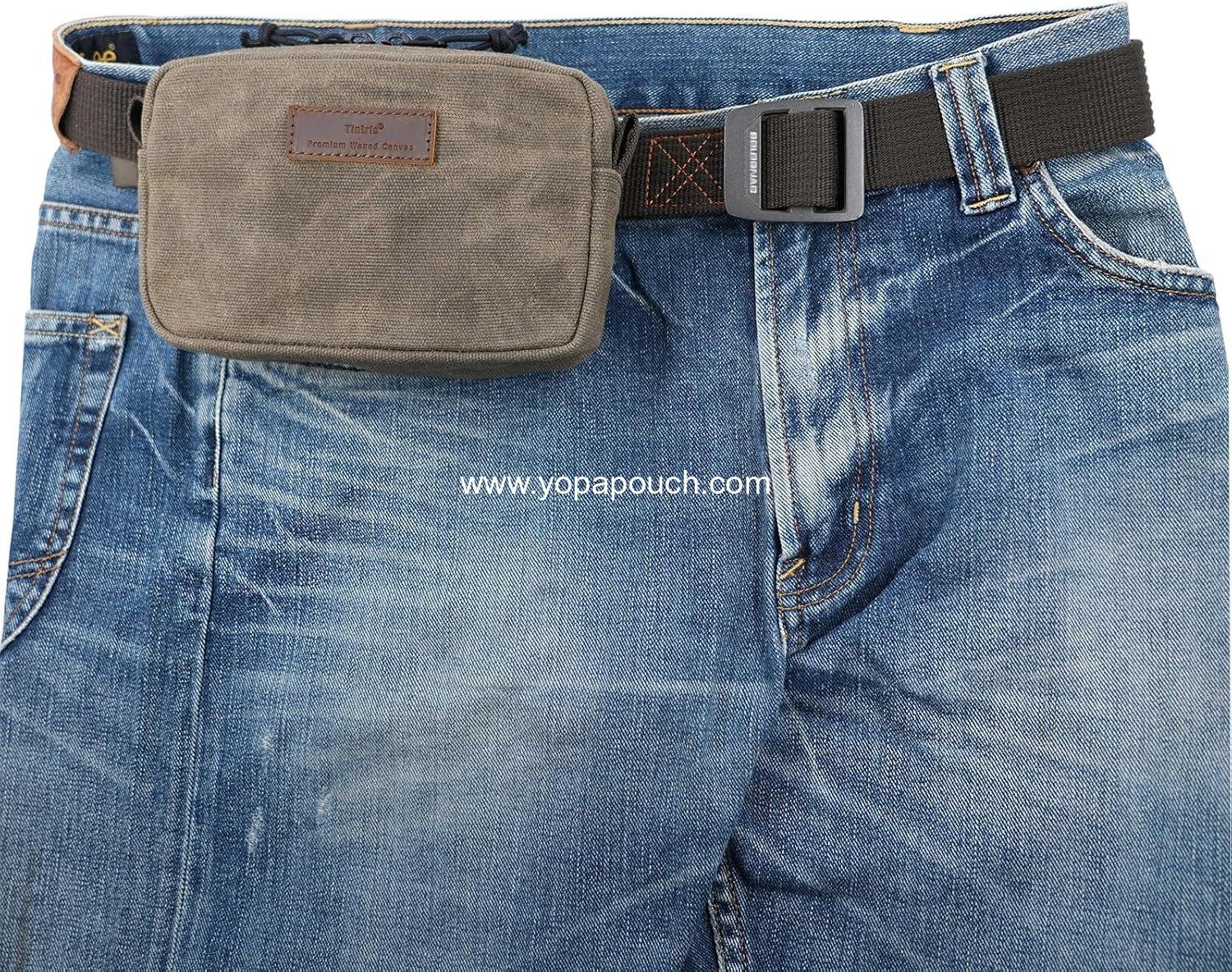 Wholesale EDC Tactical Waist Pack Pouch for Men and Women, YKK Zippers, Water Resistant Waxed Canvas, Olive, Size M, Supplier