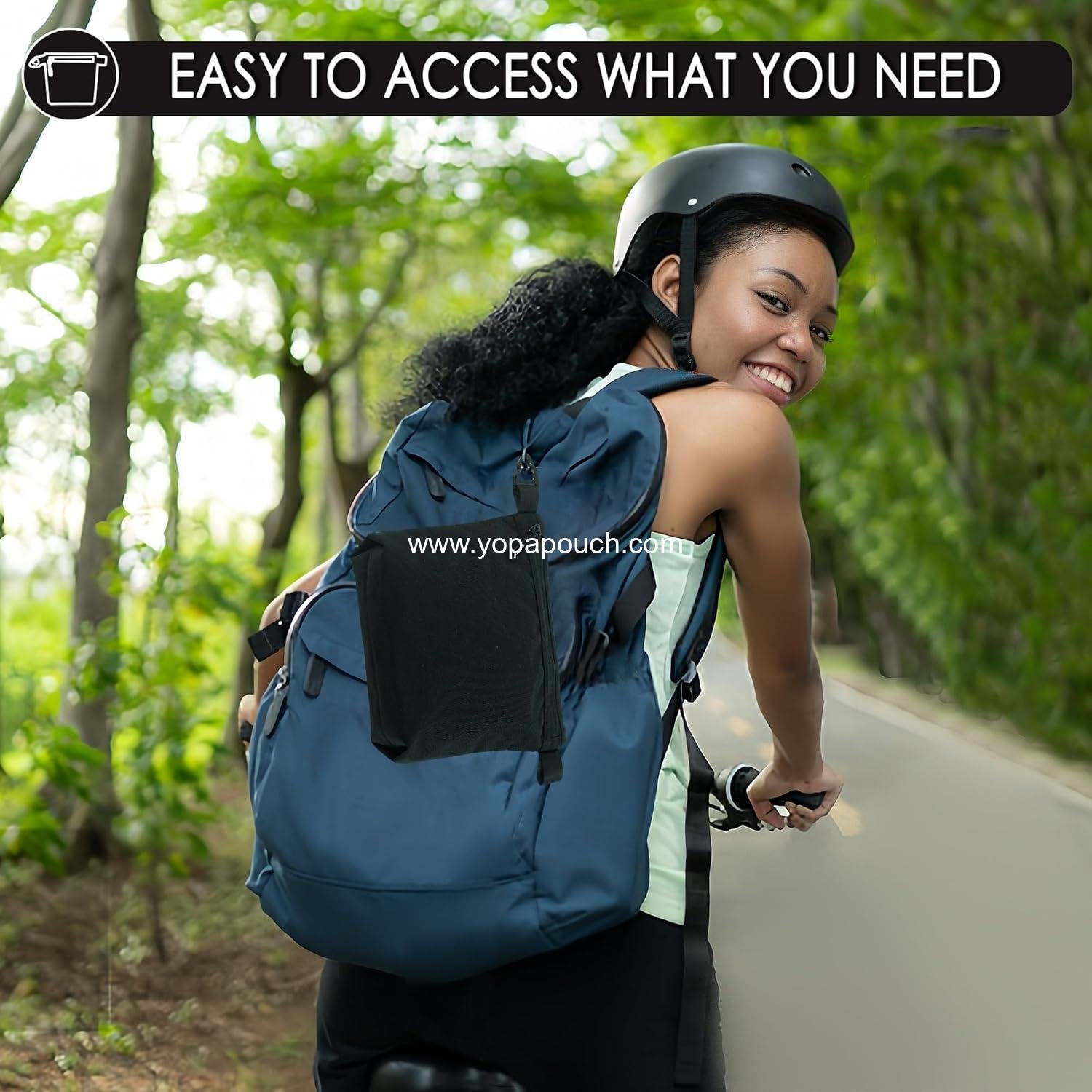 Wholesale Small Travel Pouch for Makeup and Toiletries, Water-Resistant Dopp Kit with Carabiner Clip, Organize Cosmetics, Tech, and Tools, 500D Nylon (Black) Supplier