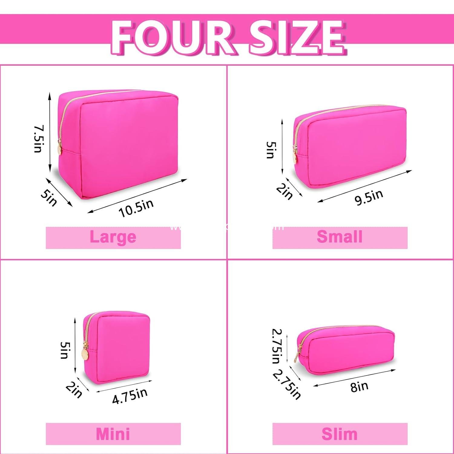 OEM Mini Makeup Pouch for Purse Small Cosmetic Bag Nylon Travel Toiletry Organizer for Women Girls Cute Zipper Coin Purse Preppy Storage Bag for School Work (Mini-Bubblegum) Supplier