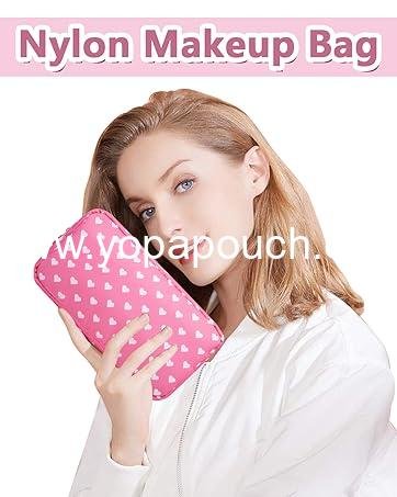 OEM Mini Makeup Pouch for Purse Small Cosmetic Bag Nylon Travel Toiletry Organizer for Women Girls Cute Zipper Coin Purse Preppy Storage Bag for School Work (Mini-Bubblegum) Supplier