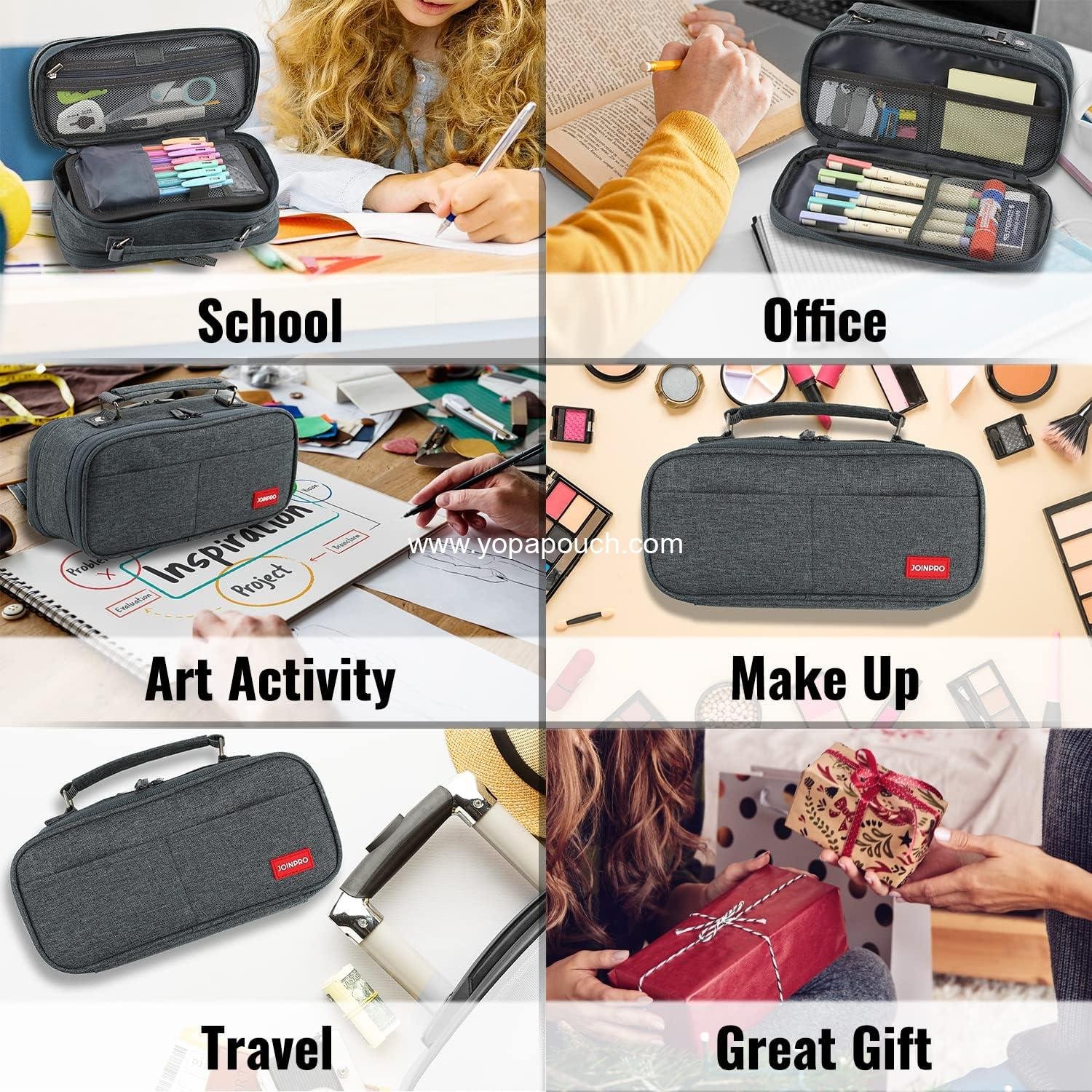 Wholesale Large Capacity Pencil Case Organizer - Double Zipper Storage Bag - Big Pencil Pouch for College, School, Office, Teen, Men, Women, Adults Supplier