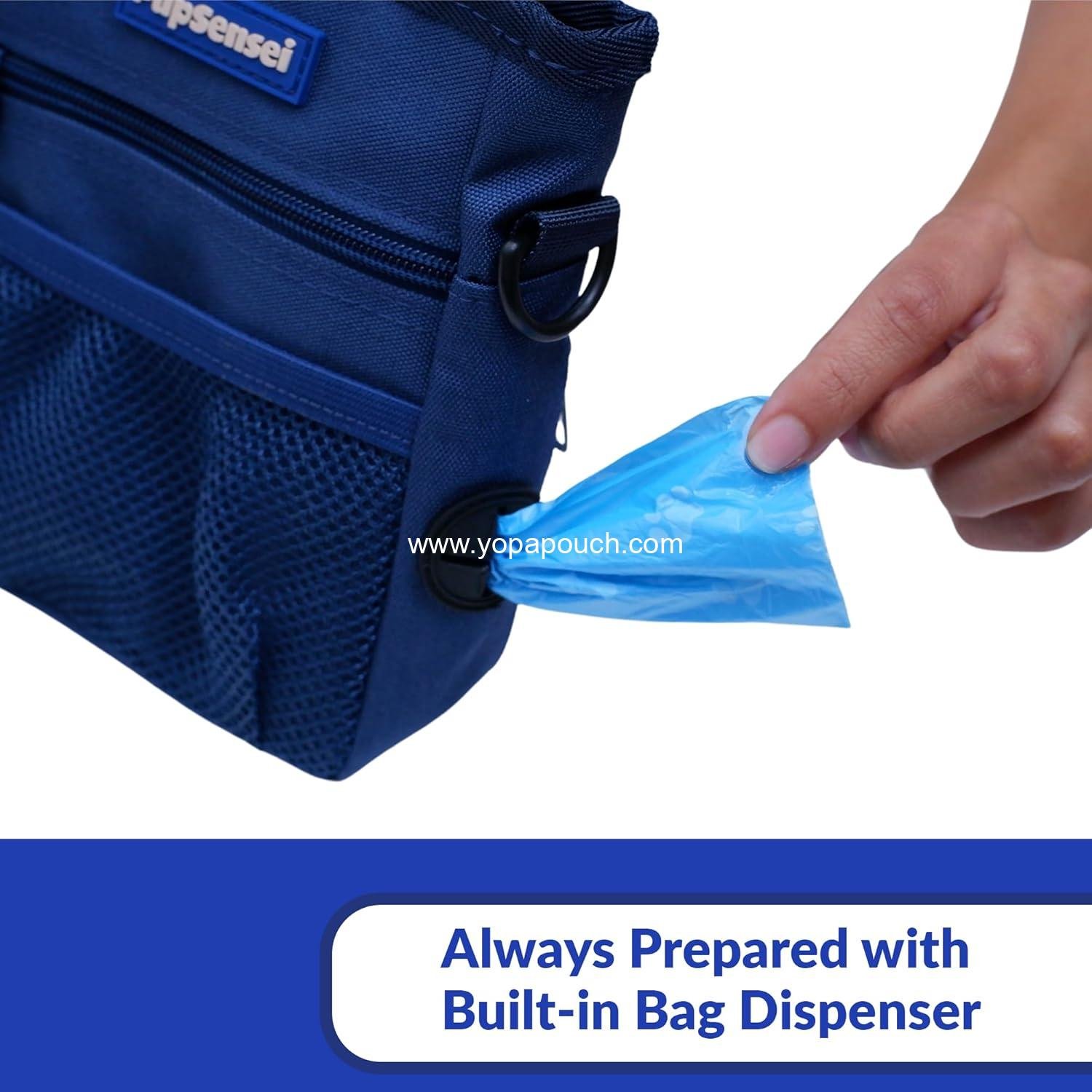 OEM Dog Treat Pouch, Durable Oxford Polyester with No-Spill Magnetic Closure, Pet Training Treat Pouches with Metal Clip, Adjustable Waist Belt, Poop Bag Dispenser (Navy Blue) - Supplier