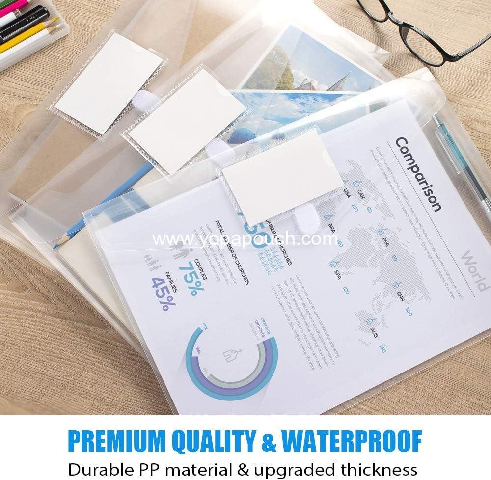 Wholesale 10 Pack Plastic Envelopes File Folders, Clear Document Holders for A4 and US Letter Size with Label Pockets for School, Home, Work, Office Organizer - Supplier