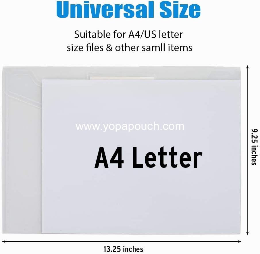 Wholesale 10 Pack Plastic Envelopes File Folders, Clear Document Holders for A4 and US Letter Size with Label Pockets for School, Home, Work, Office Organizer - Supplier
