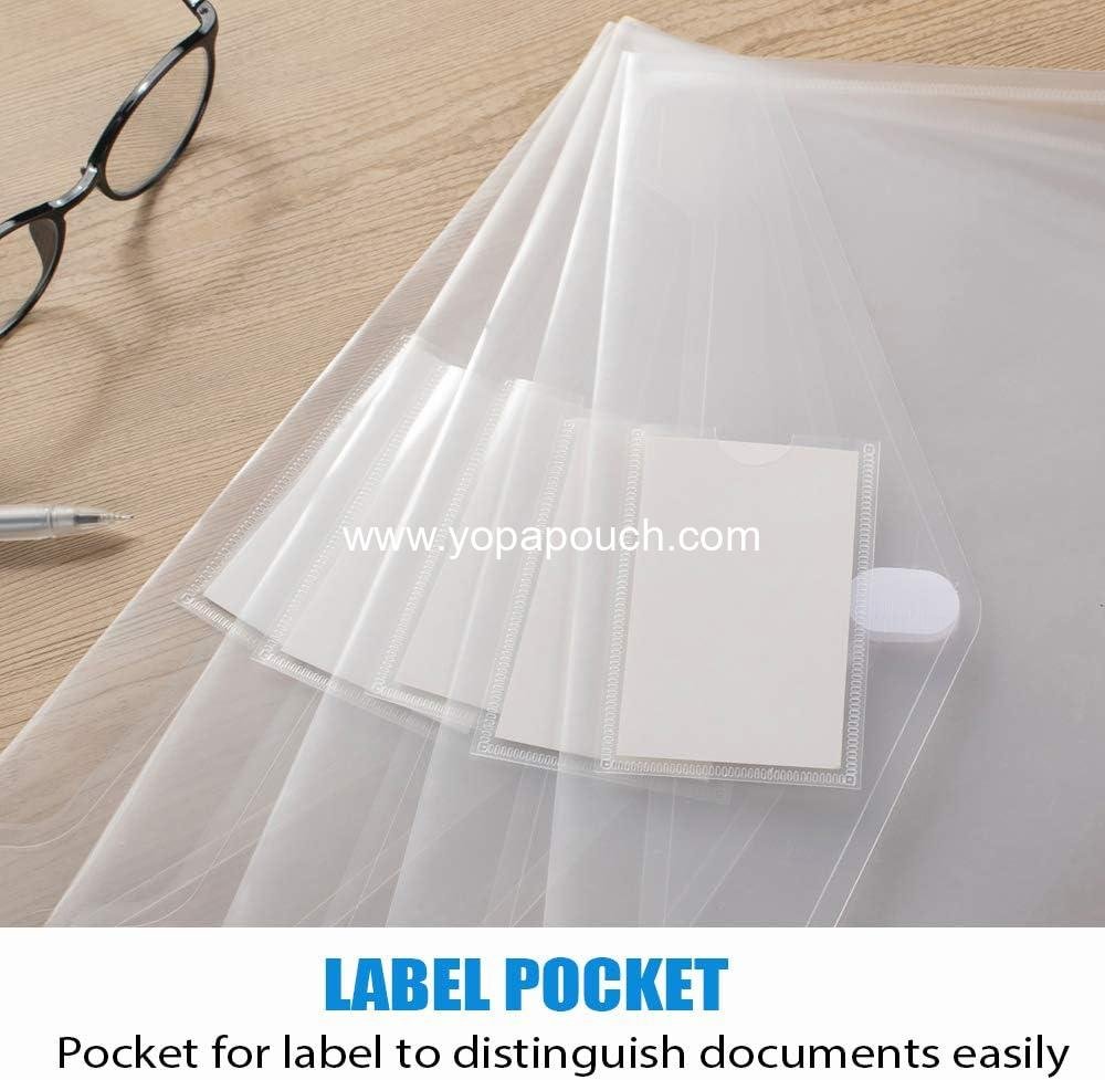 Wholesale 10 Pack Plastic Envelopes File Folders, Clear Document Holders for A4 and US Letter Size with Label Pockets for School, Home, Work, Office Organizer - Supplier