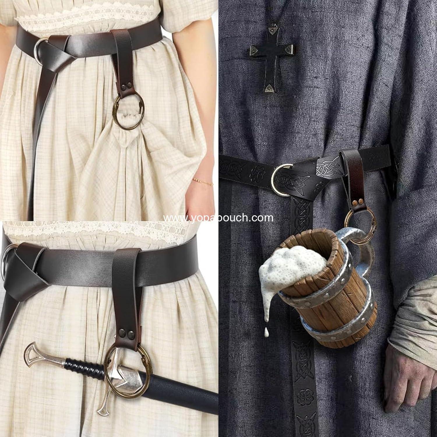 Wholesale Medieval Belt Pouch Fanny Pack Phone Holder Steampunk Festival Cosplay Accessory Waist Bag (1-Black) Supplier