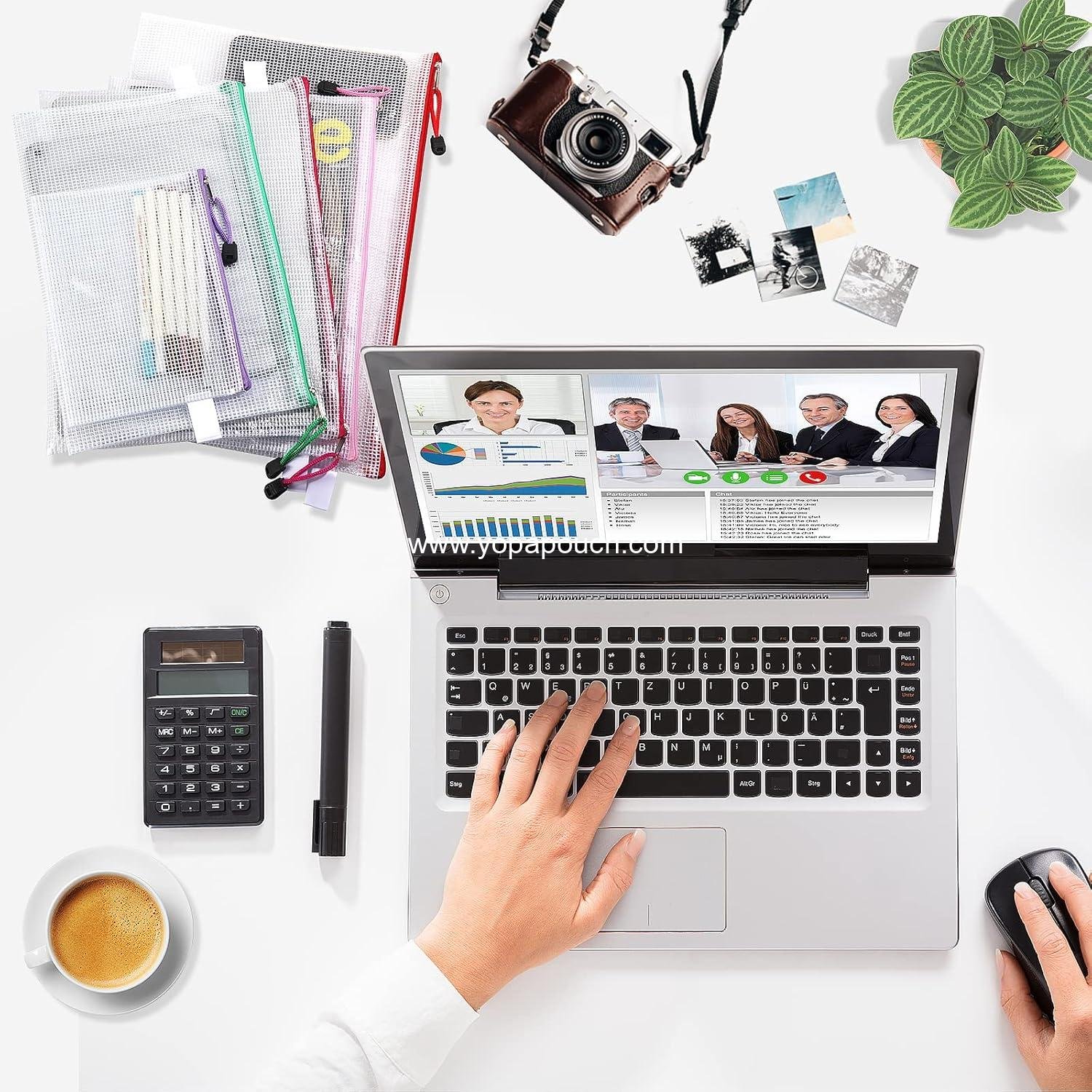 Wholesale 48pcs Mesh Zipper Pouch Bags, 8 Sizes Waterproof Plastic File Organizers, 16 Colors for Travel, School, Office, and Home - Supplier