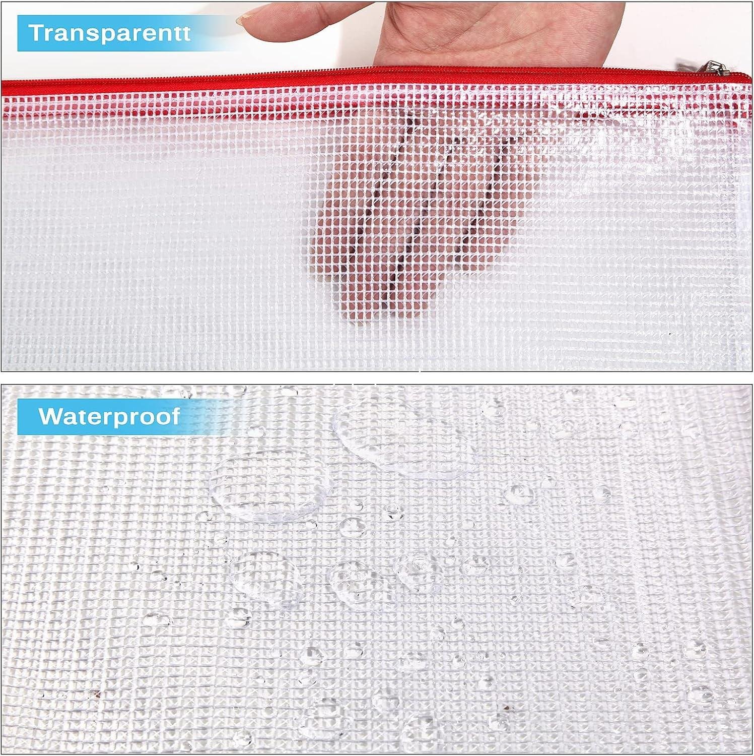 Wholesale 48pcs Mesh Zipper Pouch Bags, 8 Sizes Waterproof Plastic File Organizers, 16 Colors for Travel, School, Office, and Home - Supplier