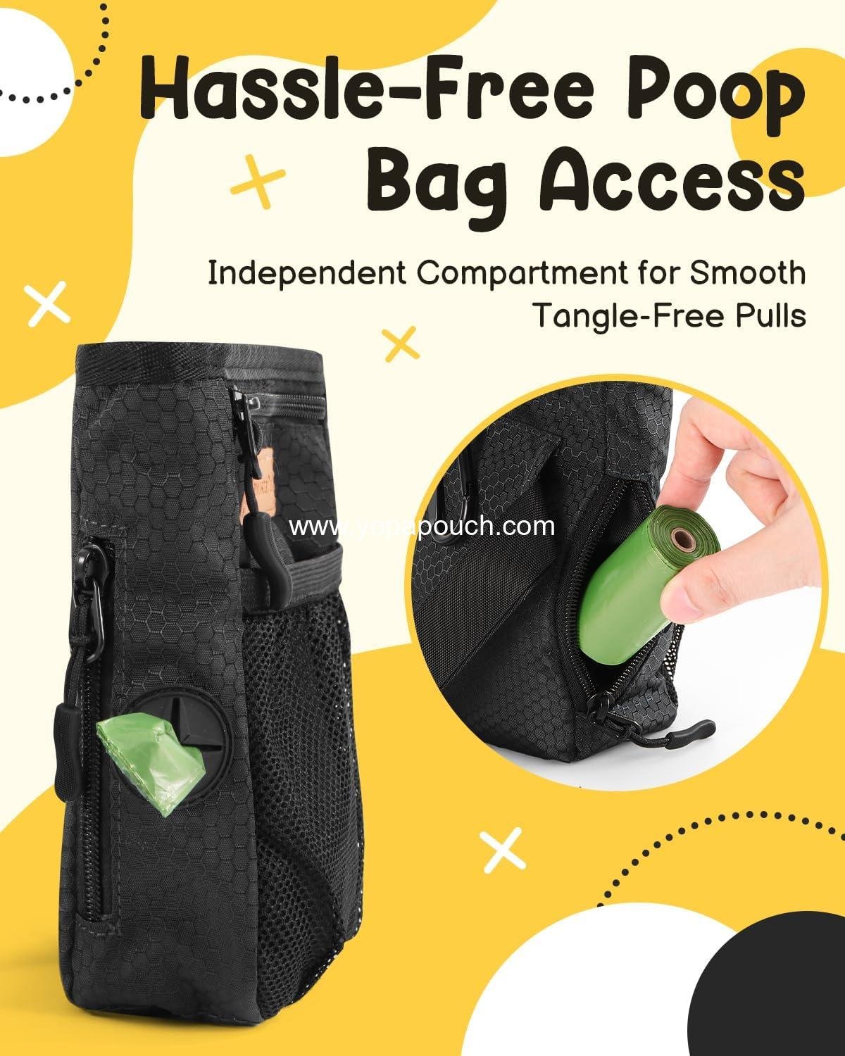 Wholesale Dog Treat Pouches for Pet Training, 2-Cup Bag with Silicone Liner, Magnetic Closure, Built-in Poop Dispenser, Waist Belt Clip, 3-Way Wear for Puppy Training and Daily Walks Supplier