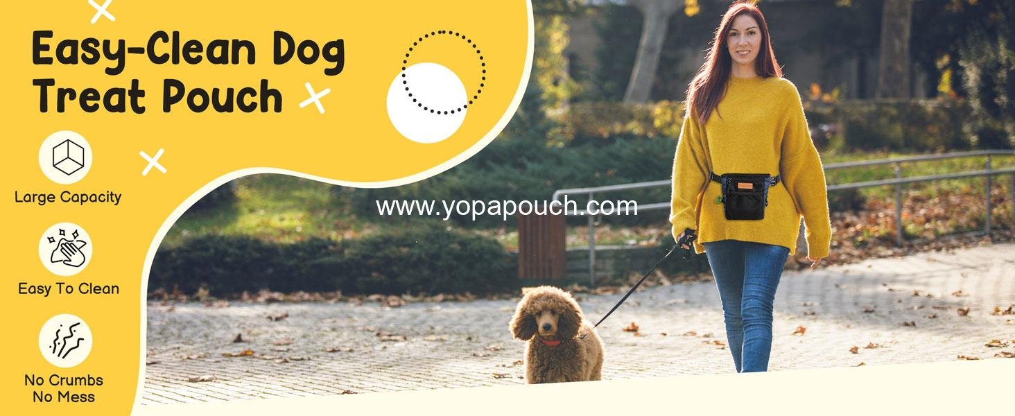 Wholesale Dog Treat Pouches for Pet Training, 2-Cup Bag with Silicone Liner, Magnetic Closure, Built-in Poop Dispenser, Waist Belt Clip, 3-Way Wear for Puppy Training and Daily Walks Supplier