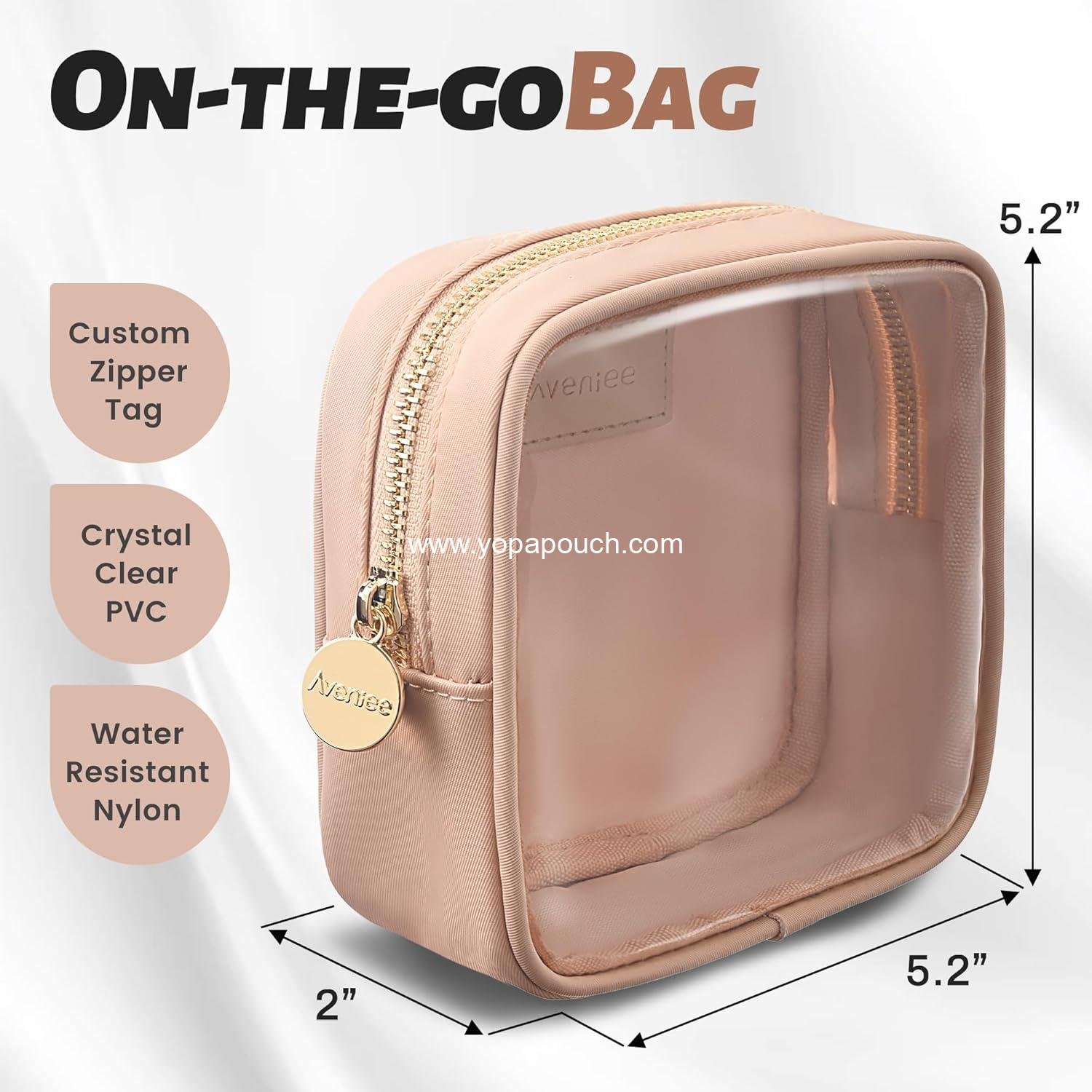 Wholesale Mini Clear Makeup Bag, Small Purse Organizer Cosmetic Travel Pouch for Women, Cute Car Accessories for Skincare and Lipstick Essentials - Factory