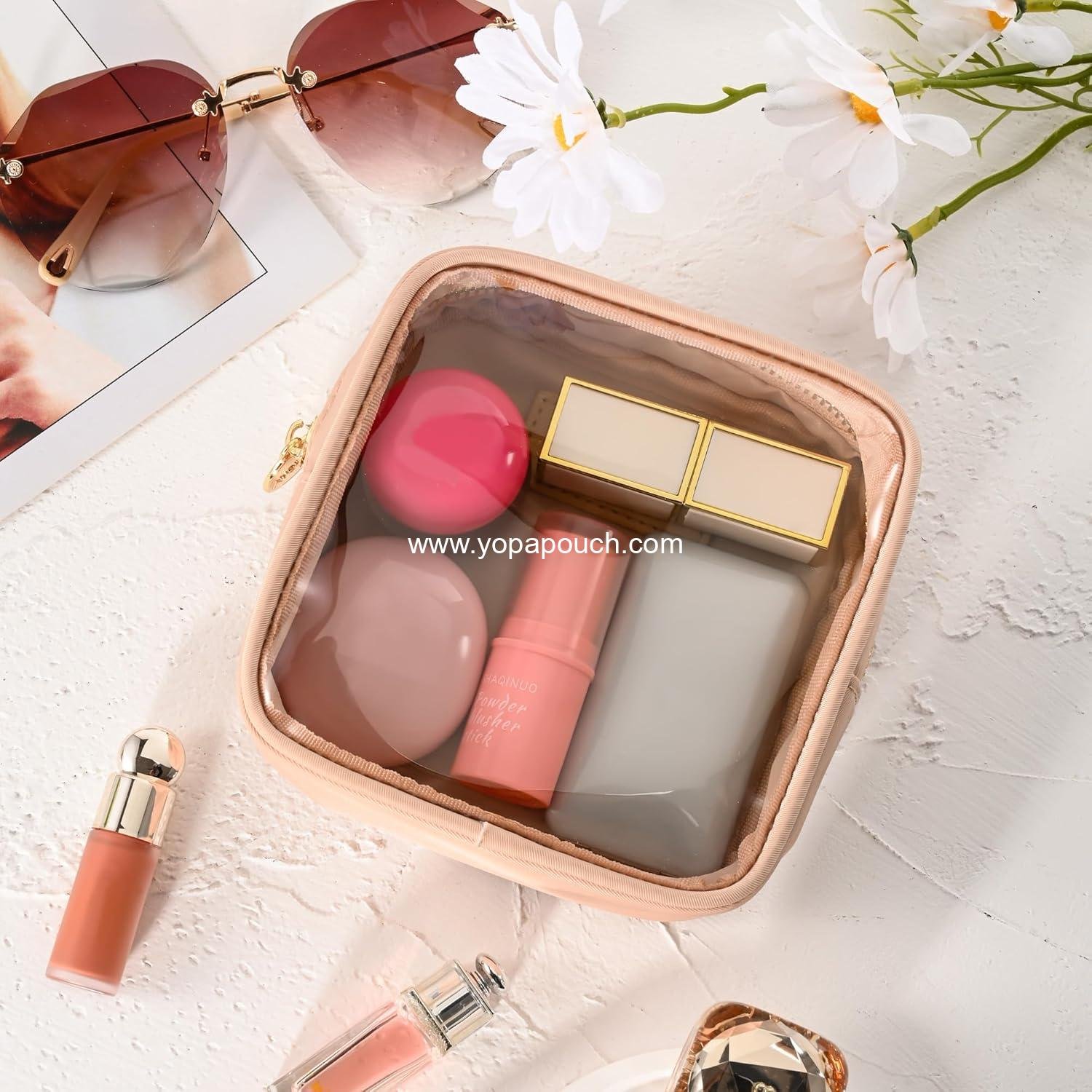 Wholesale Mini Clear Makeup Bag, Small Purse Organizer Cosmetic Travel Pouch for Women, Cute Car Accessories for Skincare and Lipstick Essentials - Factory