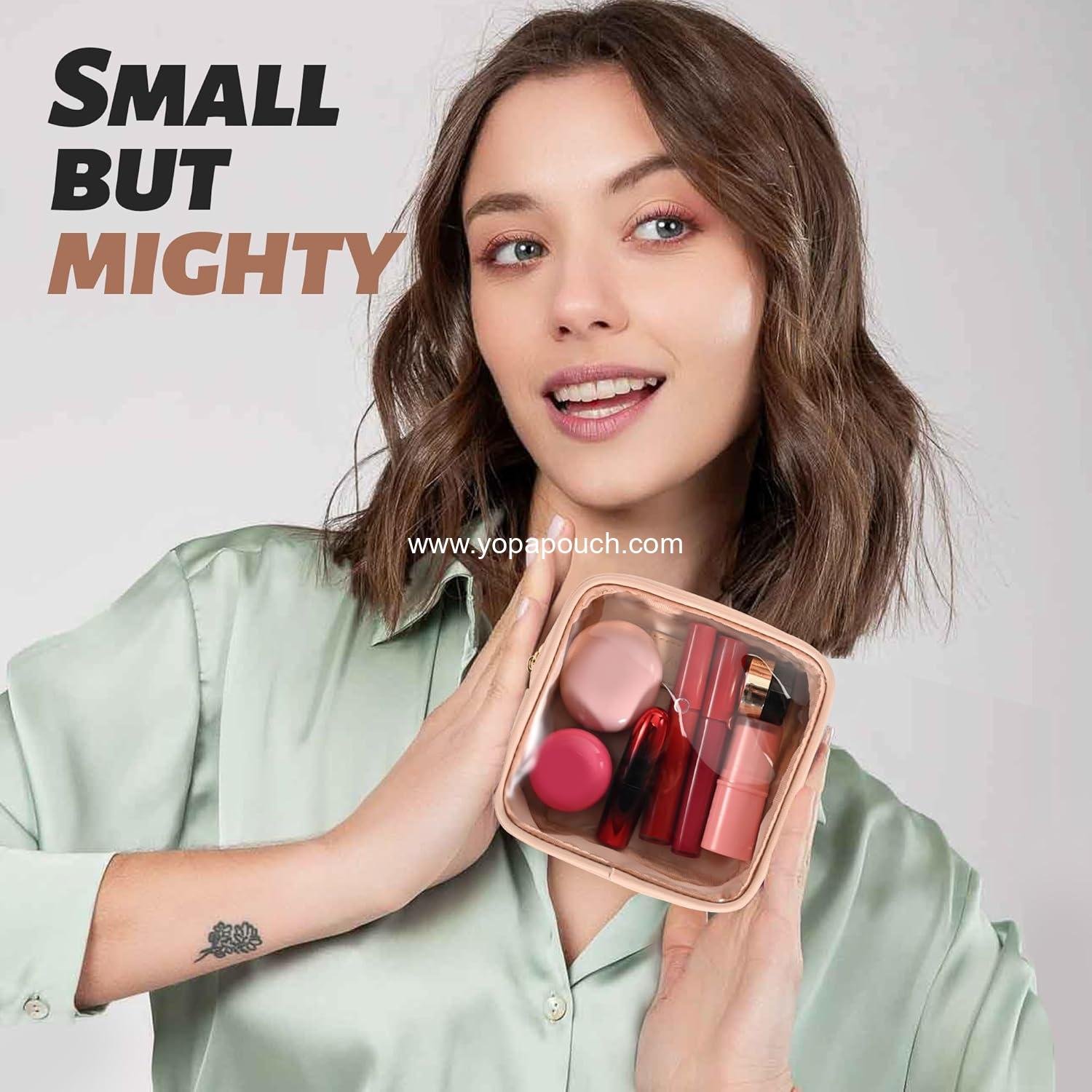 Wholesale Mini Clear Makeup Bag, Small Purse Organizer Cosmetic Travel Pouch for Women, Cute Car Accessories for Skincare and Lipstick Essentials - Factory