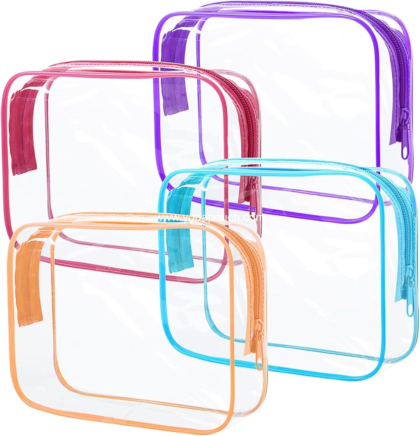 OEM 4-Pack Waterproof Clear Makeup Bags - Transparent TSA Approved Travel Cosmetic Organizer with Zipper, Medium Size, Multicolor, Wholesale Supplier OEM 4-Pack Waterproof Clear Makeup Bags - Transparent TSA Approved Travel Cosmetic Organizer with Zipper, Medium Size, Multicolor, Wholesale Supplier
