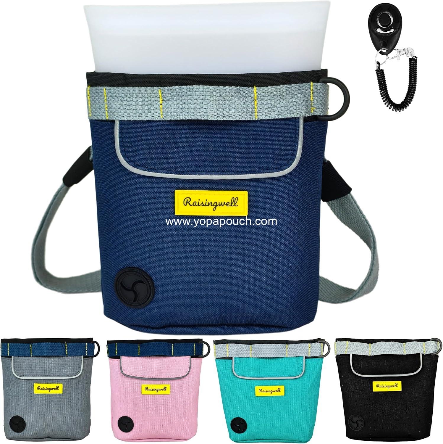 OEM Dog Treat Pouch for Pet Walking and Training with Clicker 2-Cup Silicone Bag Small Fanny Pack Snack Dispenser Kit for Leash and Outdoor Use (Blue) Supplier