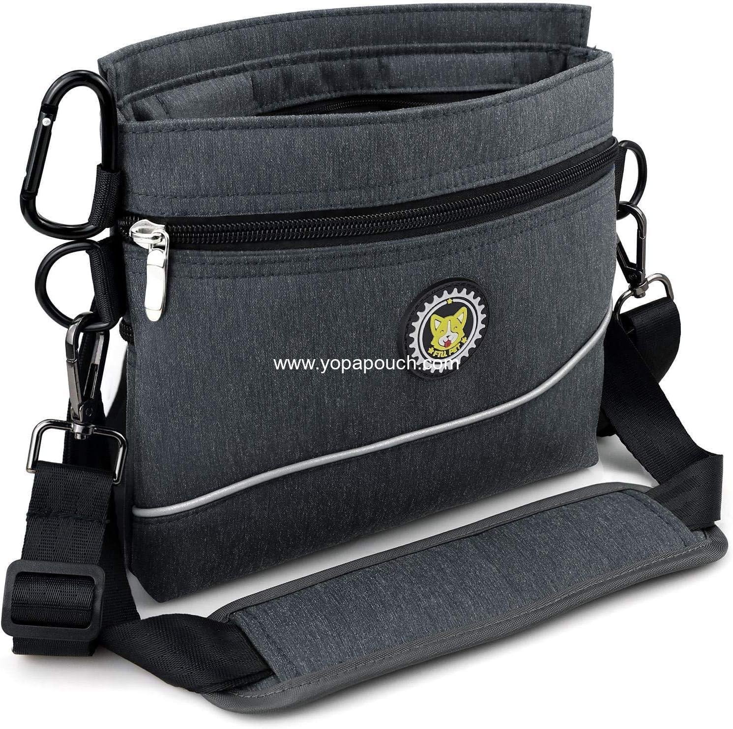 OEM Dog Treat Pouch with Magnetic Closure, 2 Zipper Pockets, Removable Inner Pocket, Padded Shoulder Strap, Ideal for Agility Training - Includes Carabiner, Supplier