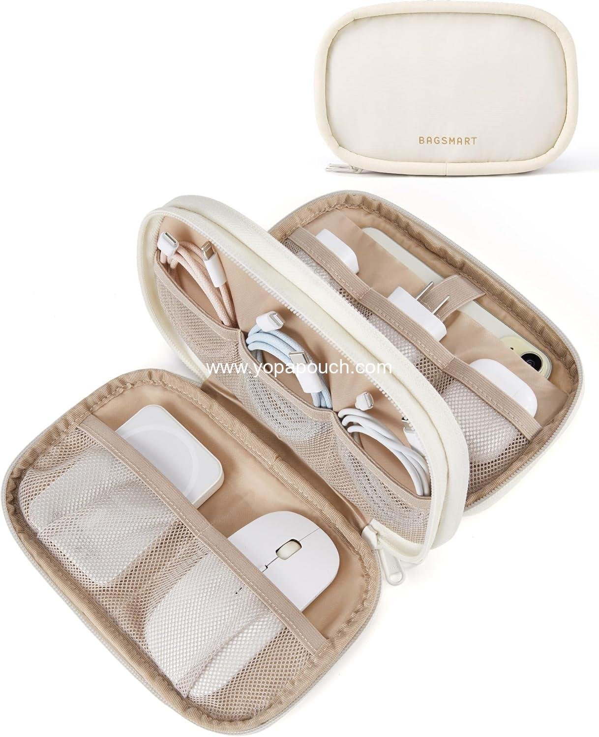 OEM Electronics Organizer Travel Case, Cord and Cable Organizer for Women, Travel Bag (Beige) - Supplier