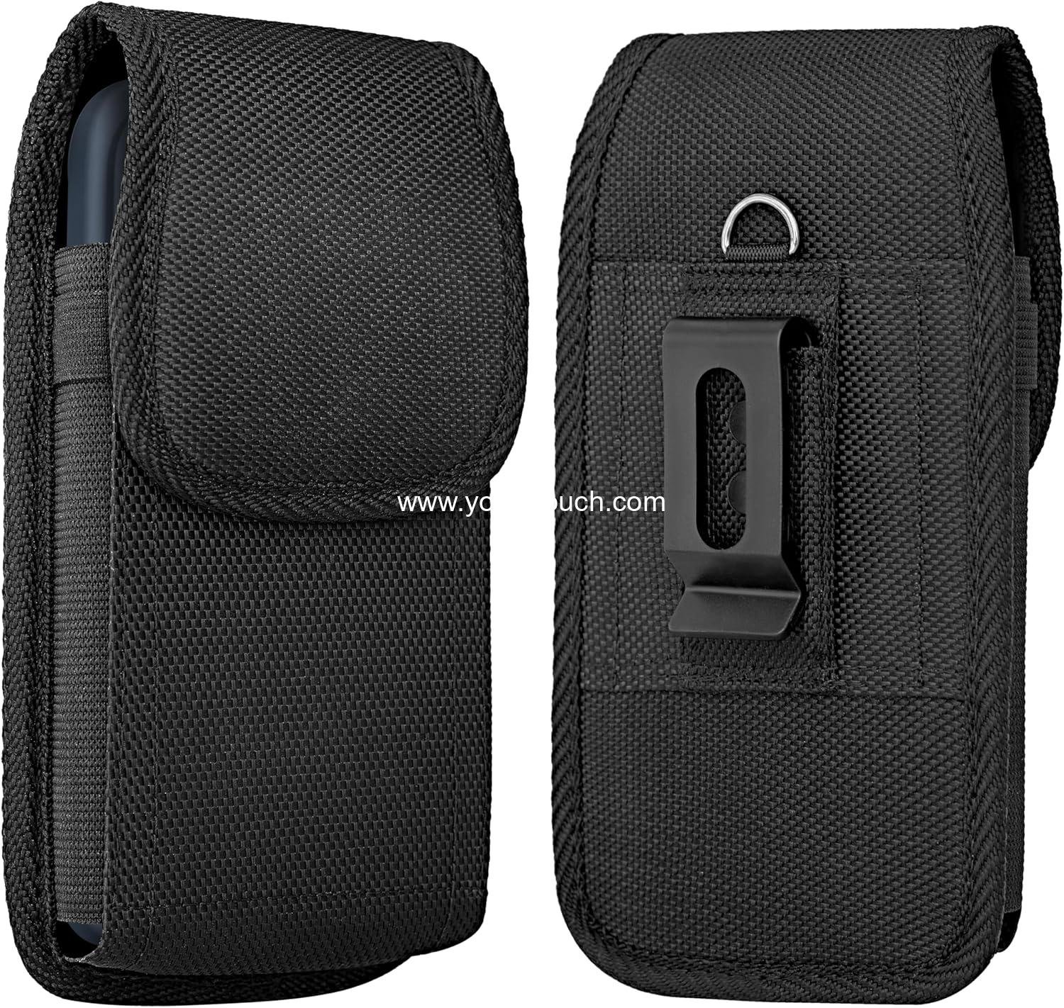 OEM Holster for iPhone 16 15 14 13 12 11 Xs X XR/Pro Models, Cell Phone Belt Holder Case with Clip, Heavy Duty Nylon Pouch (Fits Otterbox Cover), Black Supplier