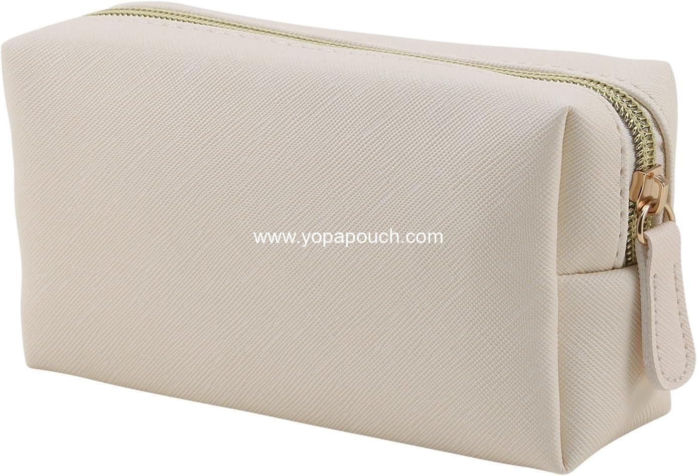 OEM Leather Makeup Bag for Purse Travel - Portable Small Cosmetic Organizer for Women and Girls, Makeup Bag with Zipper, Wholesale Manufacturer