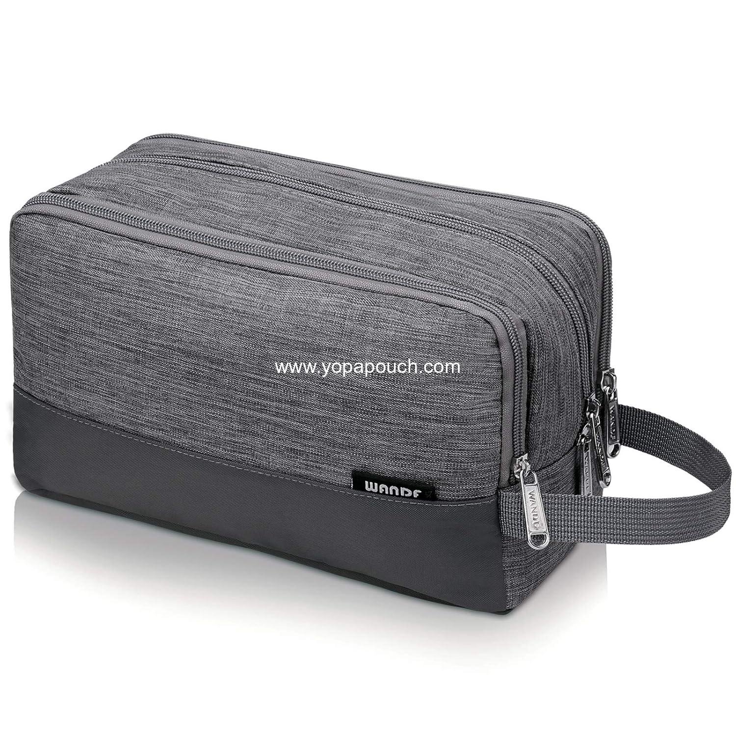 OEM Water Resistant Hanging Toiletry Bag for Men, Small Travel Dopp Kit (Denim Grey) Supplier