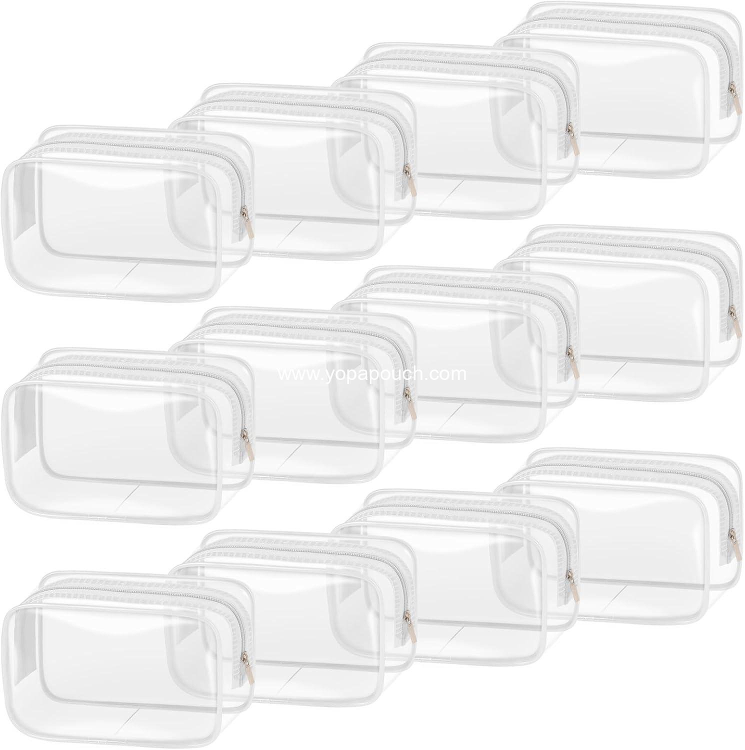 Wholesale 12 PCS Clear Makeup Bag with Zipper, TSA Approved Toiletry Pouch, Cosmetic Bag Set for Travel Organizer Essentials - Small White, Supplier Wholesale 12 PCS Clear Makeup Bag with Zipper, TSA Approved Toiletry Pouch, Cosmetic Bag Set for Travel Organizer Essentials - Small White, Supplier