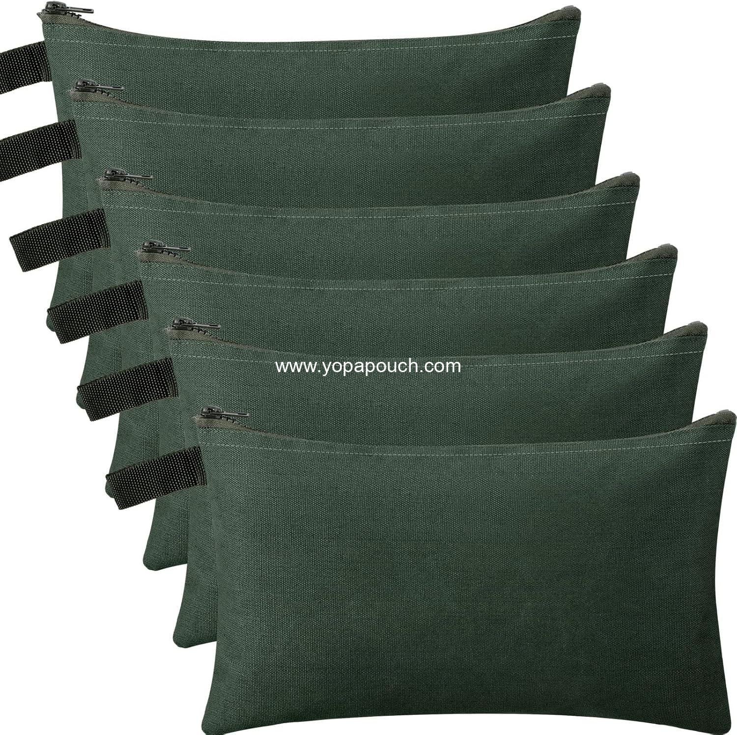 Wholesale 12 Pcs Canvas Tool Bag Pouch Heavy Duty Zipper Organizer 11.81 x 7.87 Inch Utility Tote for Tool Organization (Army Green) Supplier