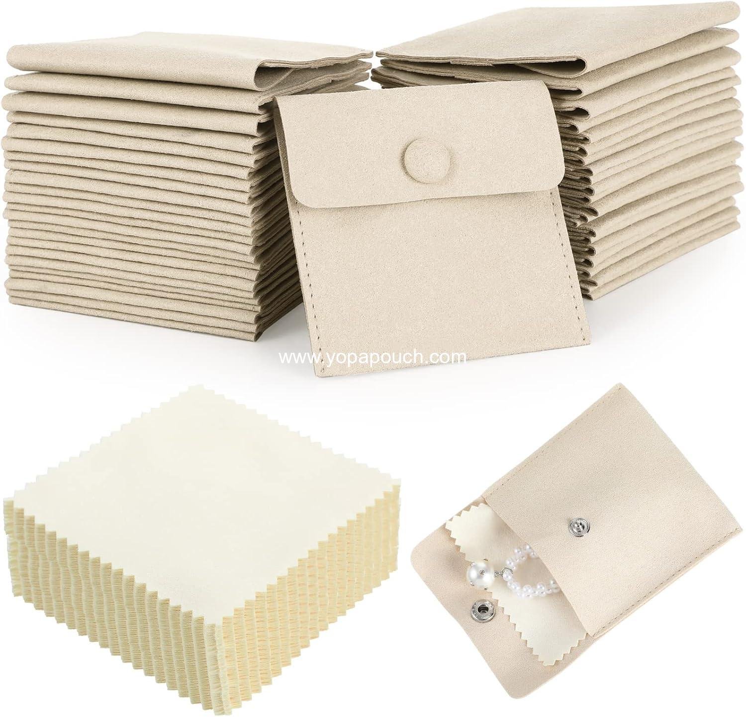 Wholesale 120 Pack Microfiber Jewelry Pouch with Cleaning Cloth 3.2