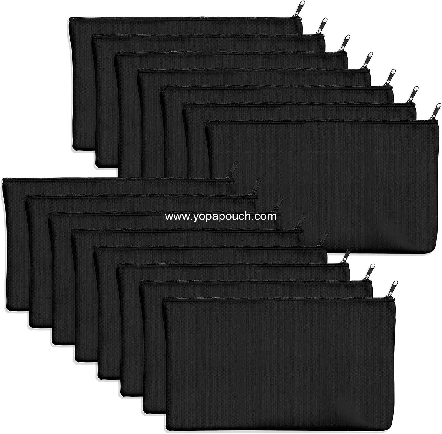 Wholesale 15 Pack Blank Cotton Canvas Zipper Bags Pouches Pencil Cases for Makeup, Cosmetic, and Toiletry Storage - Supplier