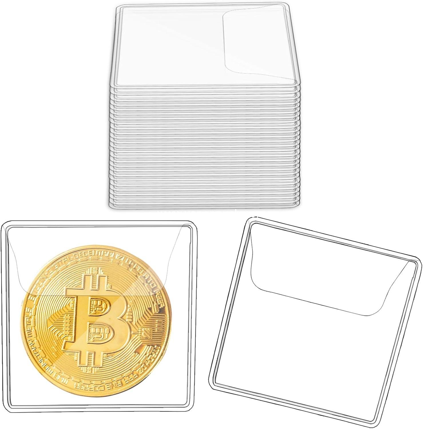 Wholesale 150Pcs Single Pocket Coin Flips Clear Coin Collectors Protectors Individual Plastic Sleeves for Jewelry Storage and Currency Collectors (2.2 x 2.2 Inch) Rectangular Supplier