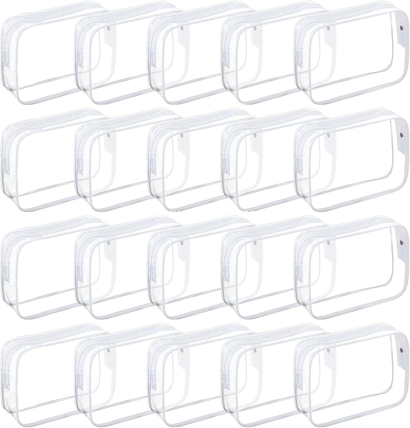 Wholesale 20 Packs Clear Waterproof Makeup Bags for Toiletries and Travel, PVC Organizer Case with Zipper for Men and Women (White) Supplier