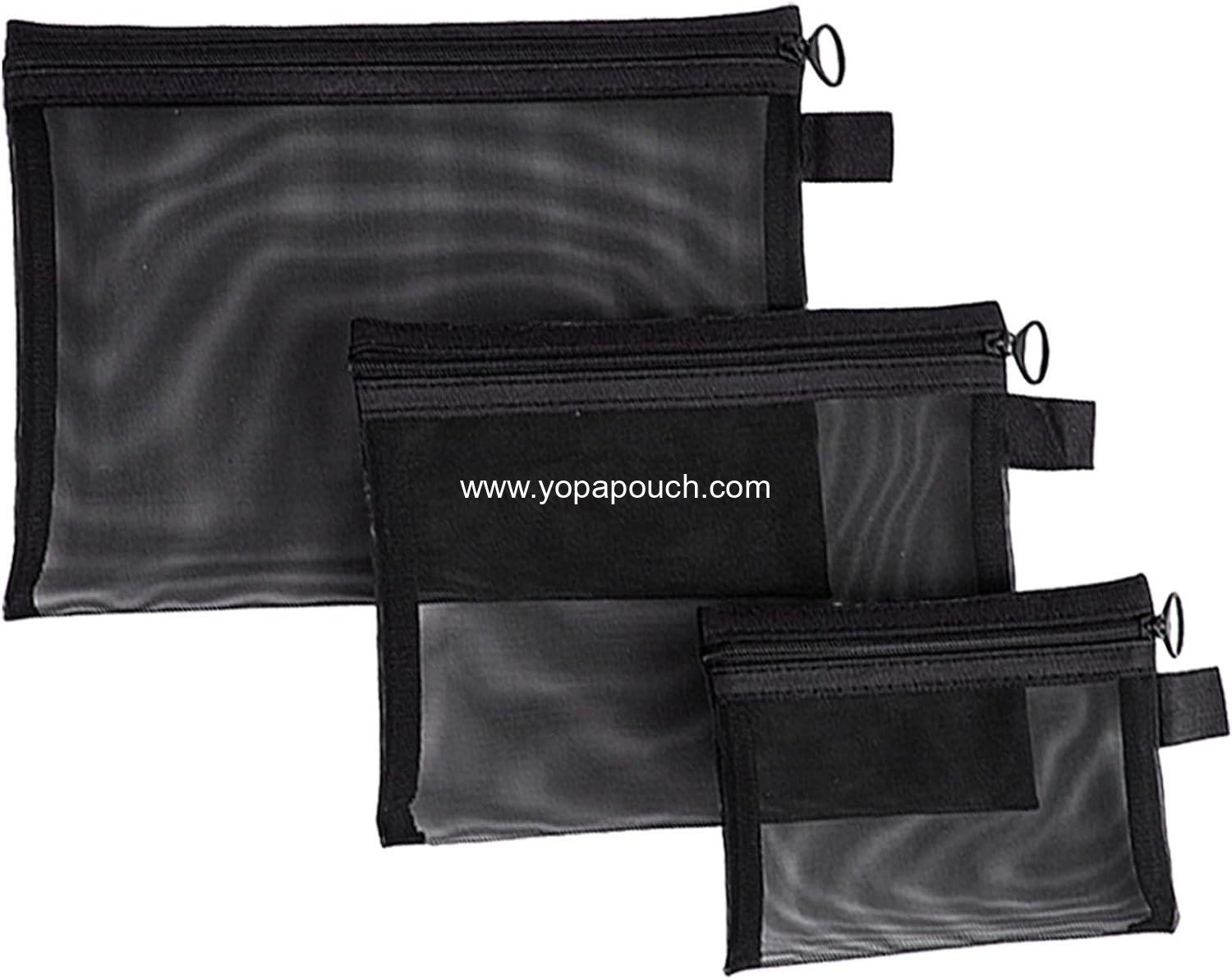 Wholesale 3 Pcs Mesh Zipper Pouch Makeup Bags Set Portable Cosmetic Bag Travel Toiletry Storage Pencil Organizer for Home Office Daily Essentials (Black) Supplier Wholesale 3 Pcs Mesh Zipper Pouch Makeup Bags Set Portable Cosmetic Bag Travel Toiletry Storage Pencil Organizer for Home Office Daily Essentials (Black) Supplier