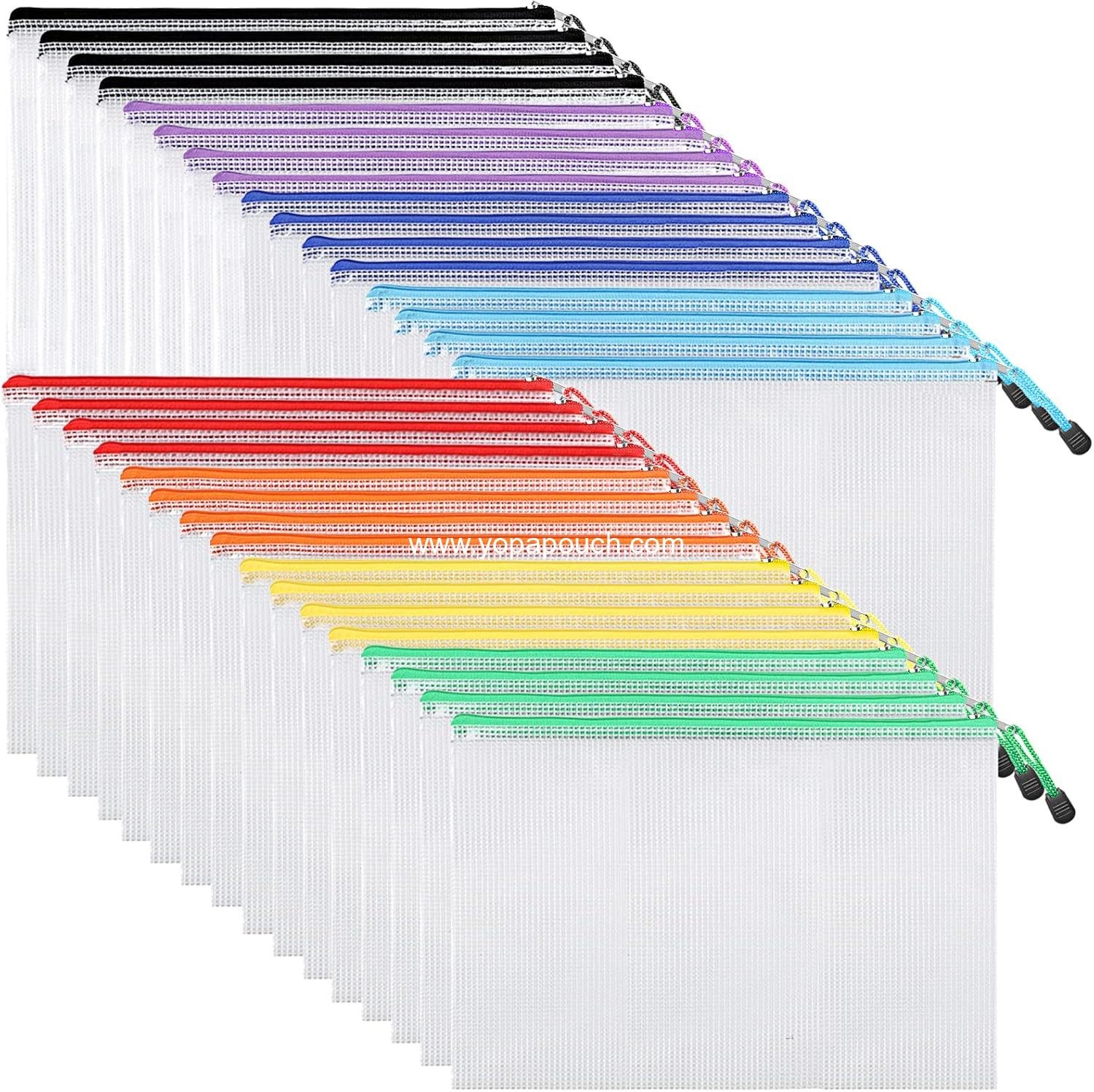 Wholesale 32pcs Mesh Zipper Pouch Bags, Zipper Pouches for Organizing A4 Letter Size Office Supplies, Puzzles - Supplier