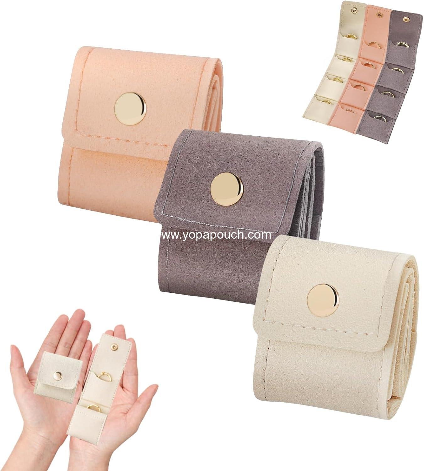 Wholesale 3PCS Mini Travel Jewelry Bag - Foldable Jewelry Roll Pouch with Buckle for Earrings, Rings, Necklaces - Small Jewelry Organizer, Supplier