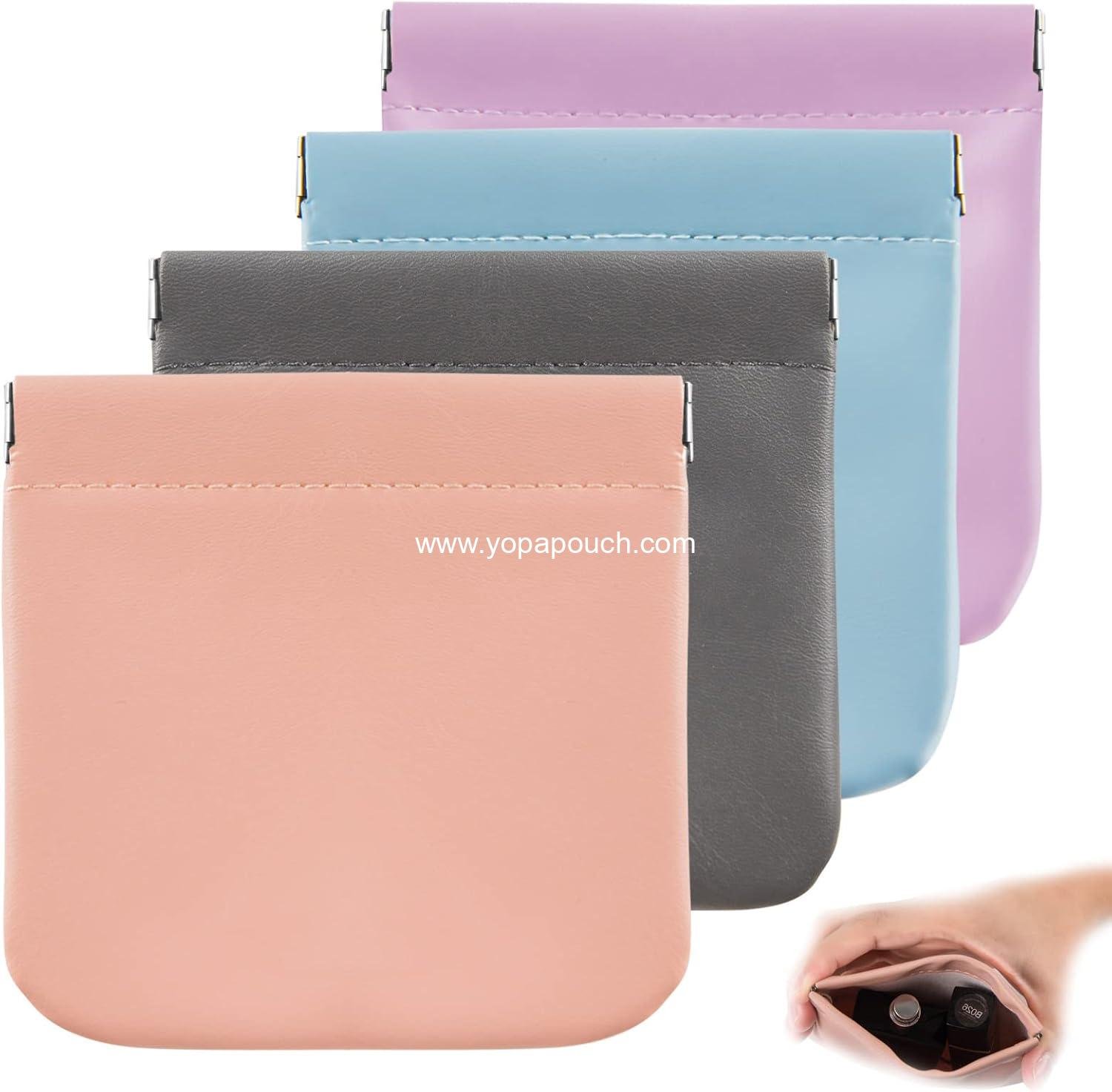 Wholesale 4pcs Lambskin Pocket Cosmetic Bag Waterproof Portable No Zipper Self-Closing Mini Makeup Pouch for Women Travel Storage for Cosmetics Headphones Jewelry Supplier