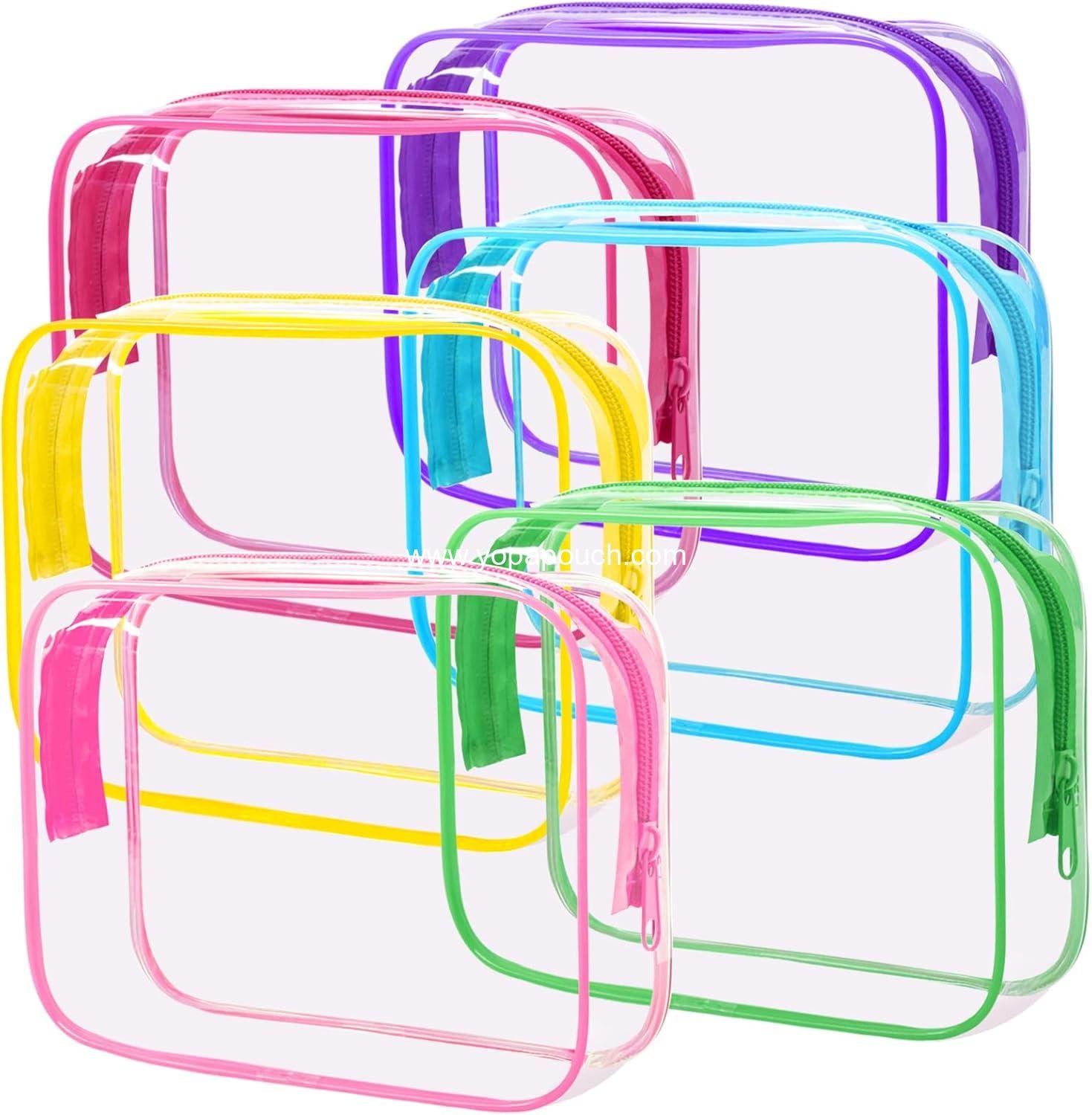 Wholesale 6 PCS Clear Makeup Bags TSA Approved Toiletry Bags Travel PVC Waterproof Cosmetic Pouch with Zipper for Men and Women Carry-on Essentials Supplier