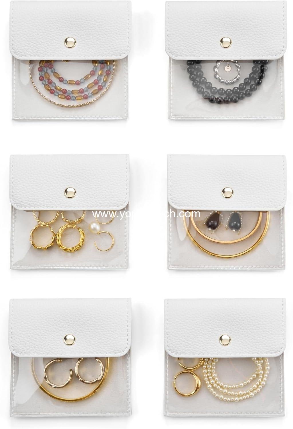 Wholesale 6 Pcs Mini Pouch Small Jewelry Bags Travel Clear Storage Leather Velvet Transparent Pouches for Women Factory