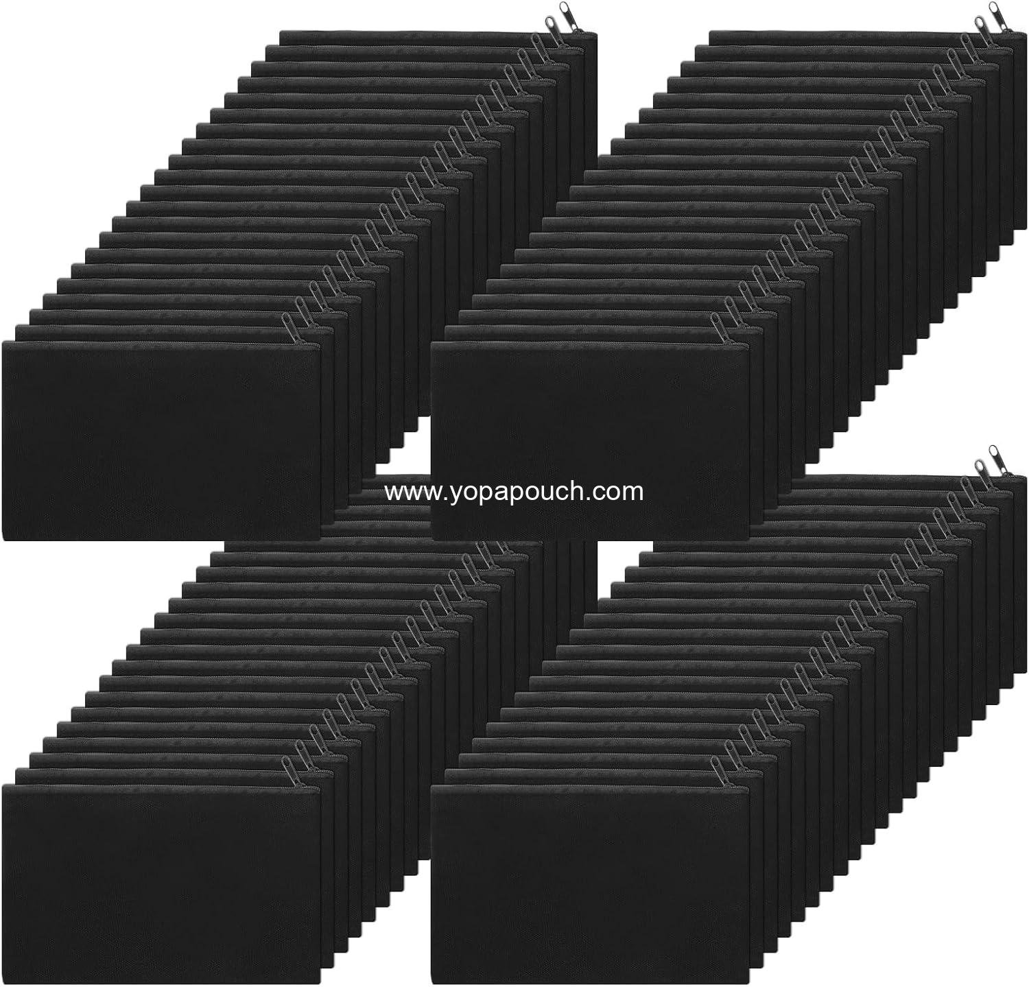 Wholesale 80 Pcs Canvas Makeup Bags - 6.89 x 4.33 Inches Bulk Blank DIY Pencil Pouches, Multi-Purpose Cosmetic, Toiletry, and Stationery Storage Supplier