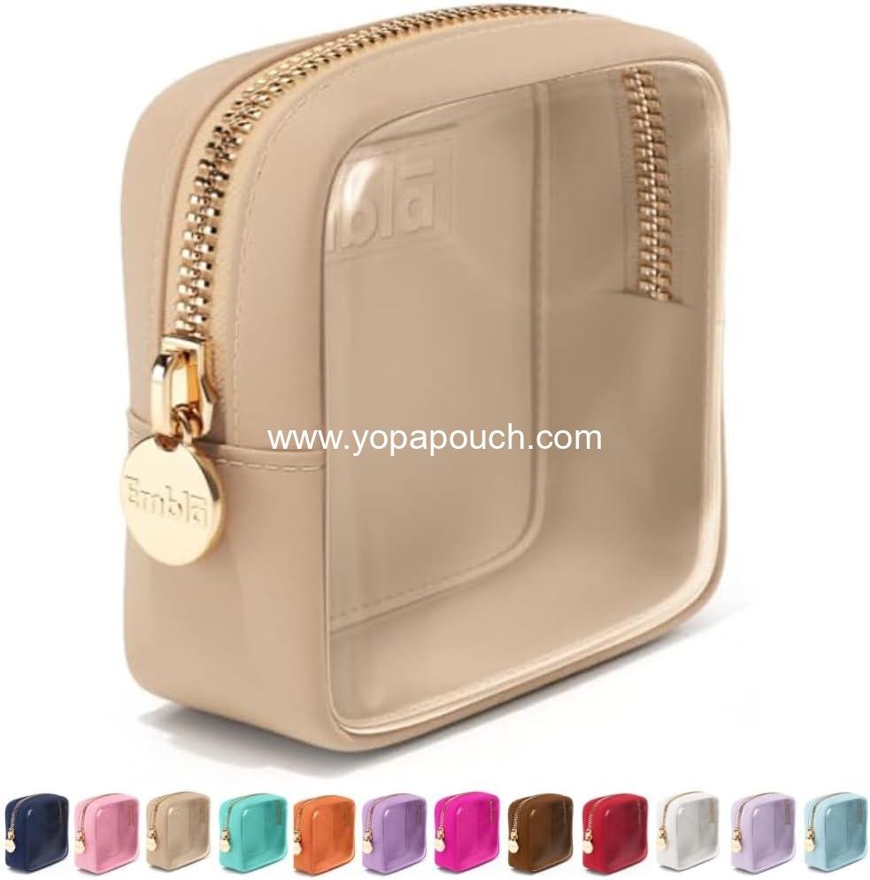 Wholesale Clear Cosmetic Bag Makeup Case, Clear Zipper Makeup Pouch and Toiletry Travel Tote, Cute Skincare Pouches for Women, Preppy Purse Organizer, Mini Makeup Bags, Factory