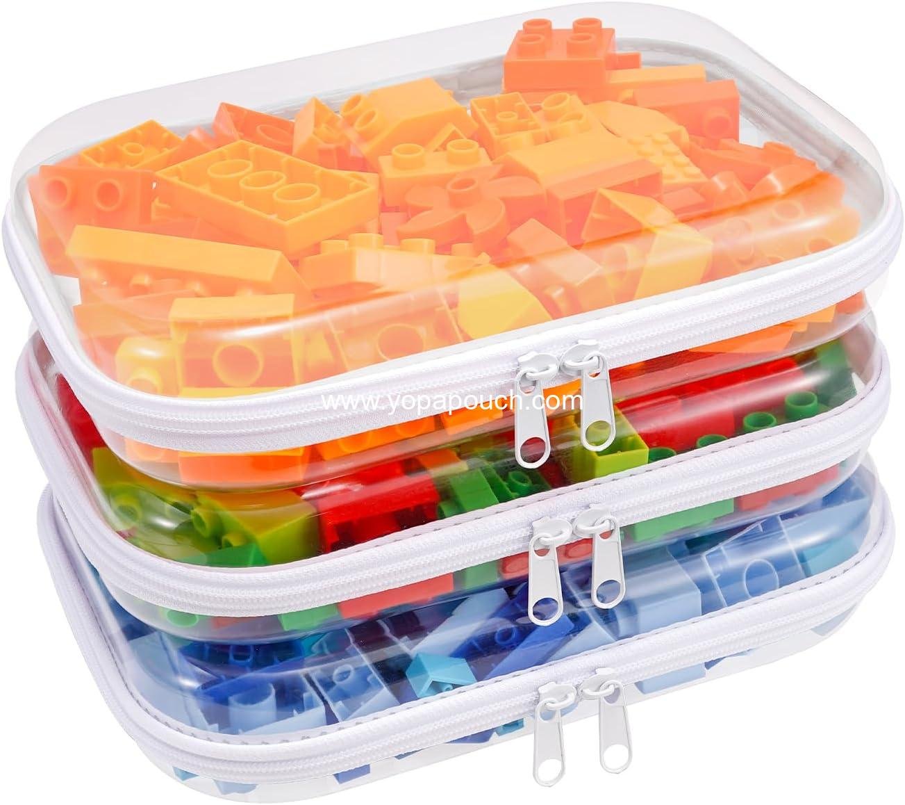 Wholesale Clear Hard Shell Zipper Case 3PCS Transparent Zipper Pouches Hard Side Plastic Organizer Portable Travel Storage Set Supplier