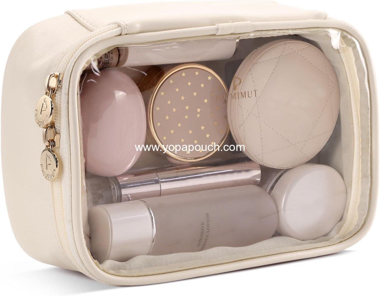 Wholesale Clear Makeup Bag - Small TSA Approved Toiletry Pouch for Women - Travel Essentials Organizer - Beige - Supplier Wholesale Clear Makeup Bag - Small TSA Approved Toiletry Pouch for Women - Travel Essentials Organizer - Beige - Supplier