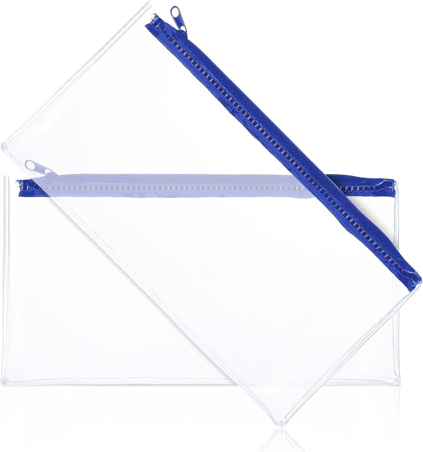 Wholesale Clear Plastic Pouch with Zipper - 2 Pcs Transparent Waterproof Case for Exams, Cosmetics, Office Supplies, and Small Pencils - Supplier