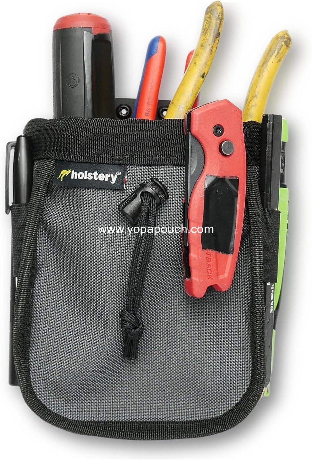 Wholesale Clip-On Tool Belt Bag for Tools, Screws, and Nails - Ideal for Electricians, HVAC Technicians, Plumbers, Carpenters, Contractors, Handy Men, and Tradespeople - Small Utility Pouch Supplier