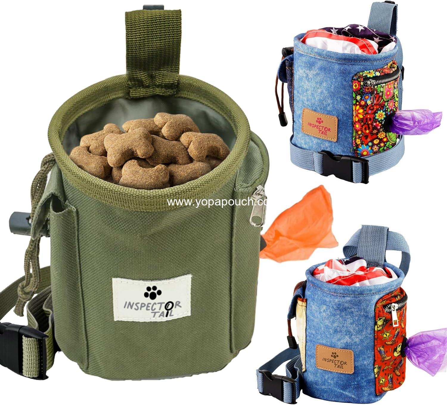 Wholesale Dog Treat Pouch with Drawstring to Prevent Spills | 2 Cup Tote | Hands-Free Design with 4 Ways to Wear | Pockets for Snacks, Poop Bags, Keys & Cards | Ideal for Pet Training, Walking & Rewards | Supplier