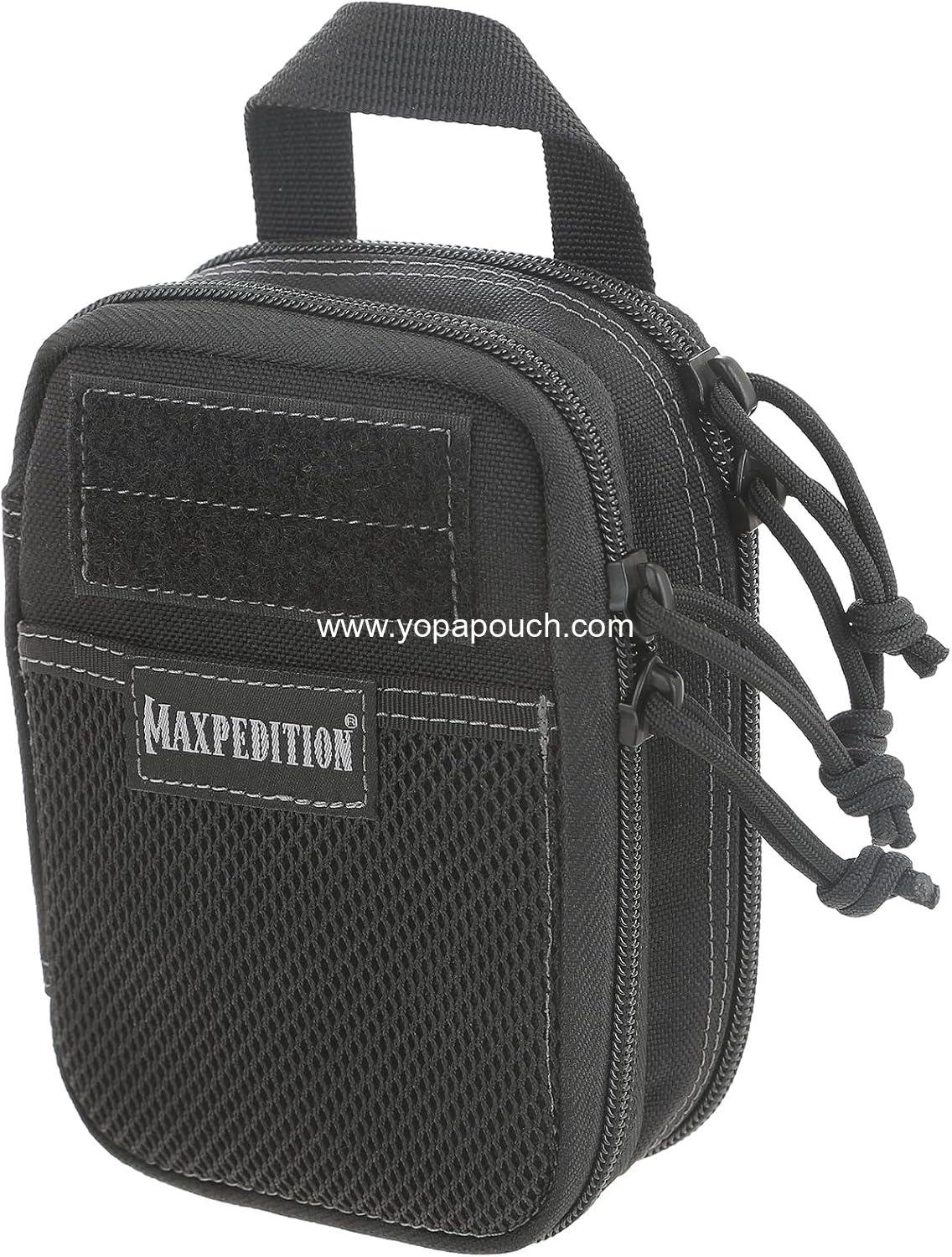 Wholesale Double-Decker Mini Pocket Organizer EDC Pouch (4” x 2.5” x 6”) Tactical Tool Pouch for Everyday Carry MOLLE Accessories Manufacturer