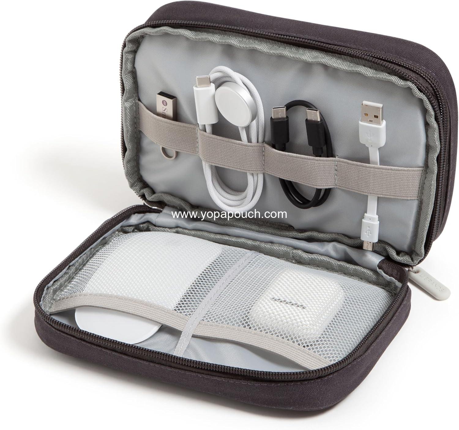 Wholesale Dual Zip Canvas Tech Organizer Pouch, 7.8