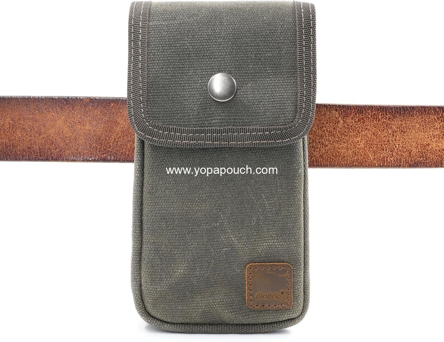 Wholesale EDC Belt Pouch for Men and Women, Waist Bag with Belt Loop for Hiking, Fishing, Camping, Snap Closure, Classic Waxed Canvas, Medium Size, Supplier