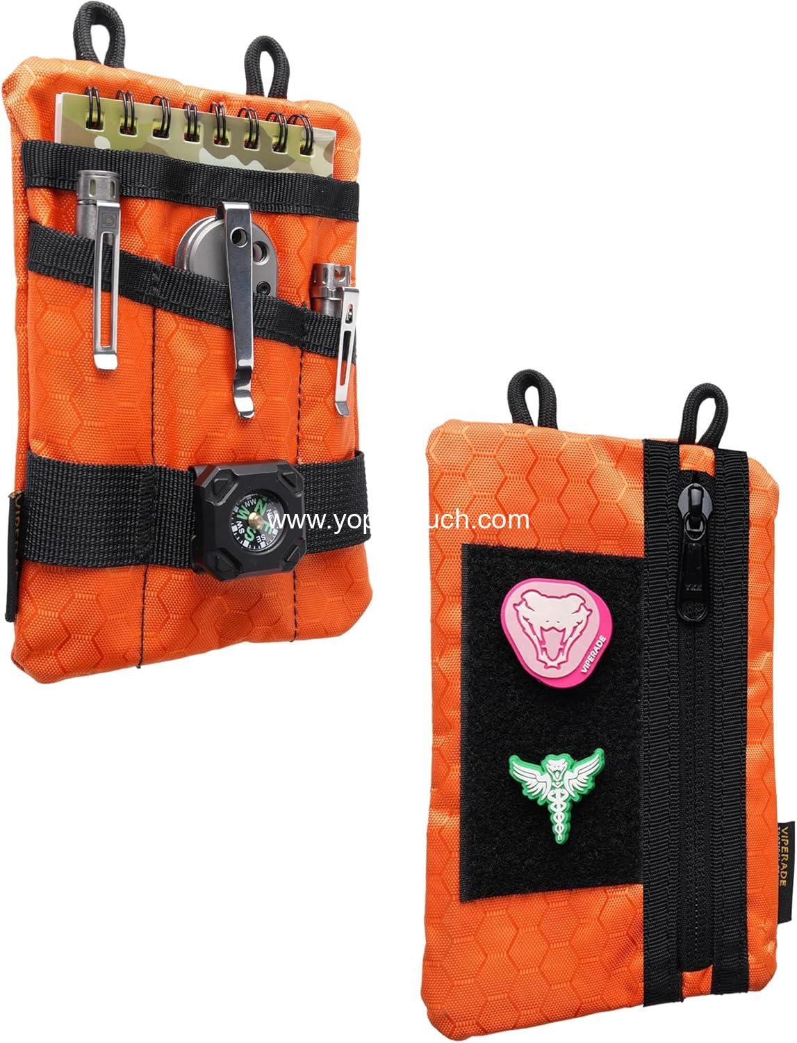 Wholesale EDC Pocket Organizer for Men - Tool Pouch with 5 Storage Compartments for Flashlight, Pocket Knife, Tactical Pen, EDC Gear (Orange) Manufacturer